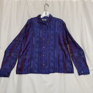 Chico's Indigo Patterned Blouse, size 1,